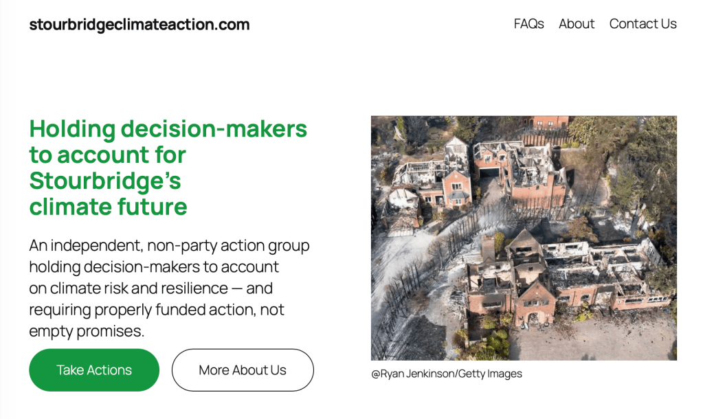 Screenshot of Stourbridge Climate Action website
