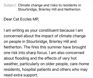 Email Cat Eccles MP About Your Climate Change&nbsp;Concerns